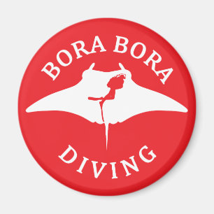 Imán Buceo Con Manta En Bora Bora