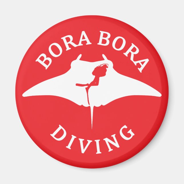 Imán Buceo Con Manta En Bora Bora (Frente)