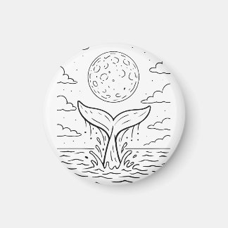 Imán Buceo de la luna de ballena | Ocean Night Sky Tee 