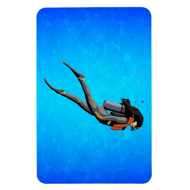 Imán Buceo femenino en SCUBA (Vertical)