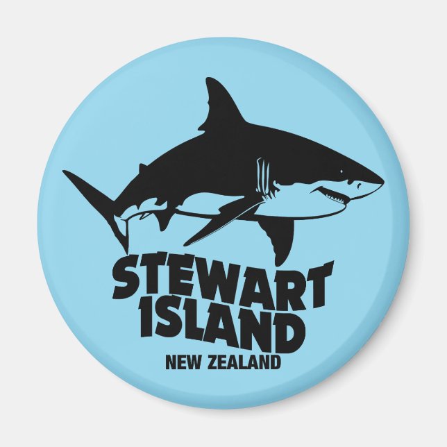 Imán Buceo Scuba Con Tiburones - Isla Stewart (Frente)