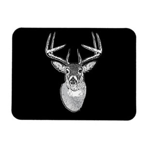Imán Buck on Black design White Tail Deer