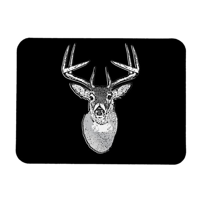 Imán Buck on Black design White Tail Deer (Horizontal)