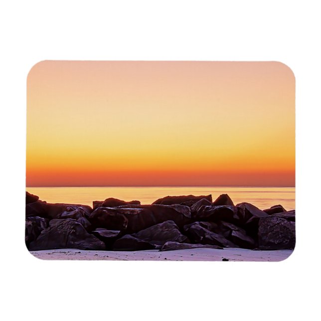 Imán Buckroe Beach Sunrise Flexible Photo Magnet (Horizontal)