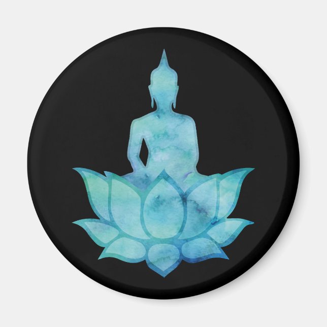 Imán Buda en Lotus Blue (Frente)