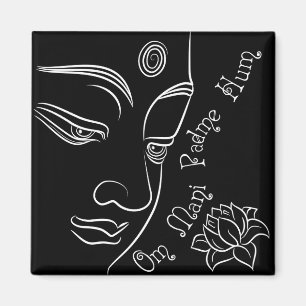 Imán Buda reflexiona sobre la flor del loto Blanco