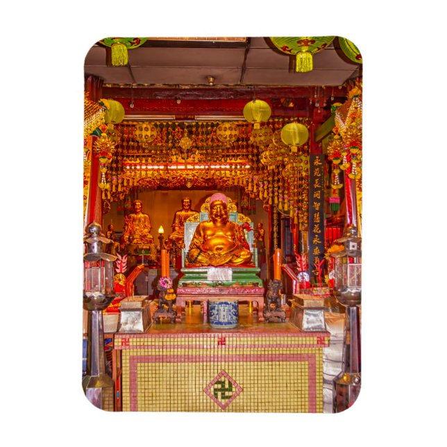 Imán Buda sonriente en el templo chino, Bangkok (Vertical)