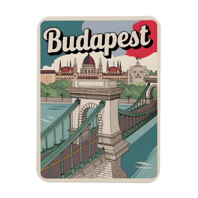 Imán budapest hungage vintage elizabeth bridge Gifts (Vertical)