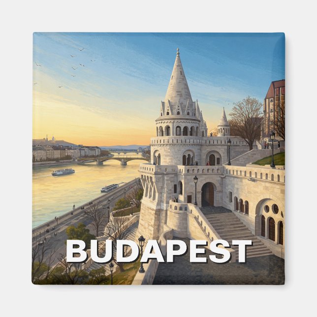 Imán Budapest Hungría: Viajes de bastión de pescadores (Frente)