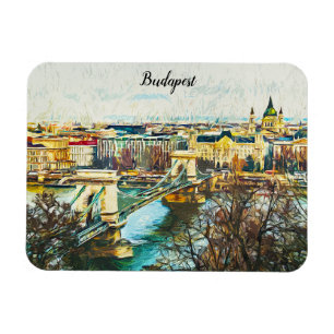 Imán Budapest Hungría Vista panorámica de pintura al pe