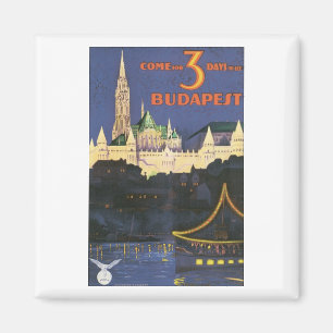 Imán Budapest Poster de Viajes Vintage