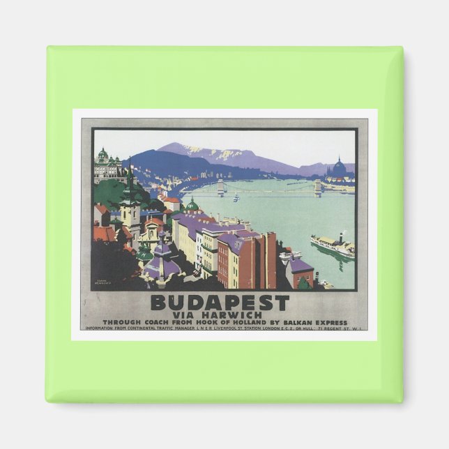 Imán Budapest Vintage Hungría (Frente)
