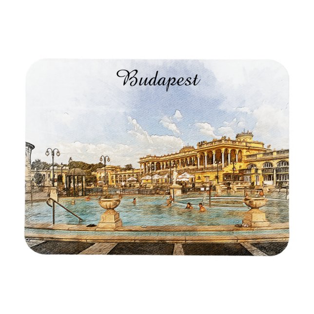Imán Budapest Vintage Hungría Panorama Vista (Horizontal)