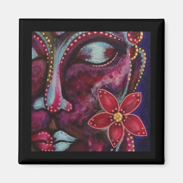 IMÁN BUDDHA CON MAGNET DE FLORES (Frente)