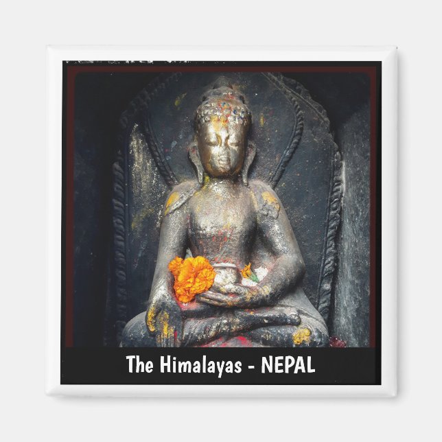 Imán Buddha Shakyamuni, Flor, Katmandú - Nepal (Frente)