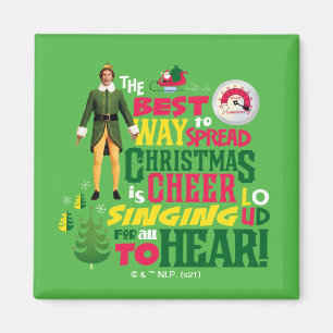 Imán Buddy the Elf Navidades Cheer Cita Gráfica