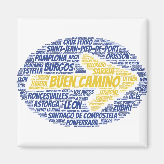 Imán Buen Camino Word Art (Frente)