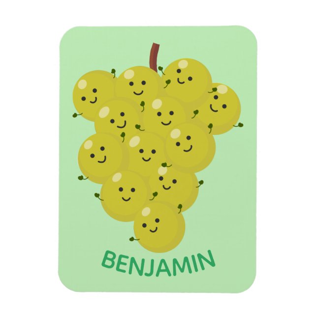 Imán Buen ilustracion de uvas personalizados (Vertical)