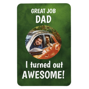 Imán Buen trabajo papá... Personalizado del Día del Pad