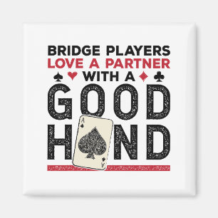 Imán Buena mano de Funny Bridge Player Partner