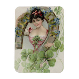 Imán Buena Suerte - Tarjeta Vintage del Día de San Patr