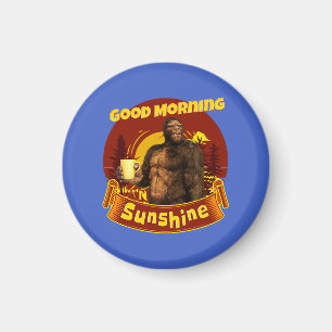 Imán Buenos Días Sol Bigfoot Café Humor Arte