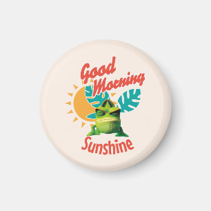 Imán Buenos Días Sol Chameleón Divertido