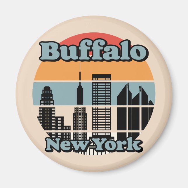 Imán Búfalo de época Nueva York (Frente)