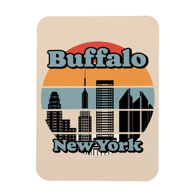 Imán Búfalo de época Nueva York (Vertical)
