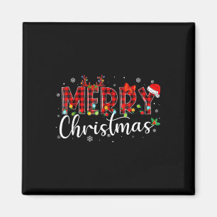 Imán Búfalo navideño vestido rojo Santa Hat Xmas P