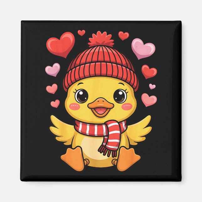 Imán Bufanda de invierno corazones día de San Valentín  (Frente)