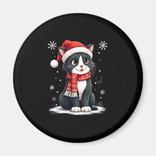 Imán Bufanda de Santa Gato Esmoquin de Navidad Feo Xmas