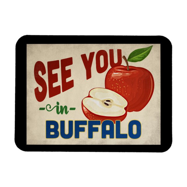 Imán Buffalo New York Apple - Viajes de época (Horizontal)