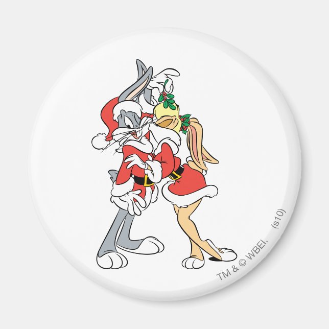 Imán BUGS BUNNY™ y Lola Mistletoe Kiss (Frente)