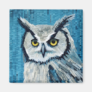 Imán Búho Animal Bird Art Decor Paint Mosaic