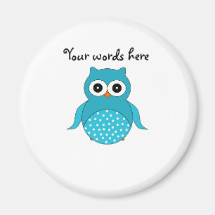 Imán Búho azul claro