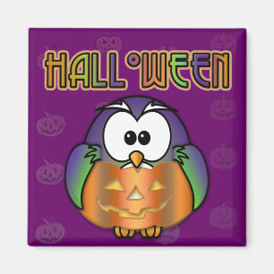 Imán búho de calabaza