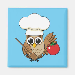 Imán Búho de dibujos animados de cocina linda