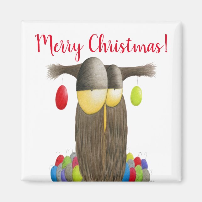 Imán Búho de vacaciones de corte (Frente)