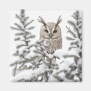 Imán Búho en Nieve