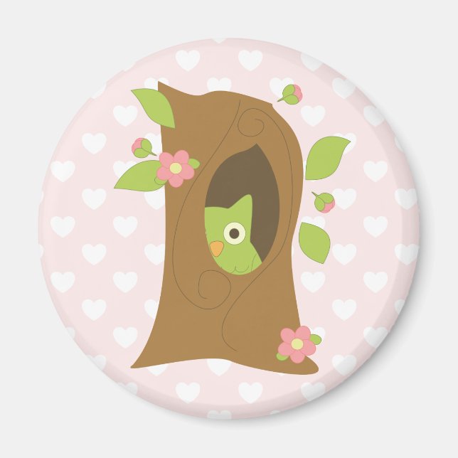 Imán Búho en un árbol (Frente)