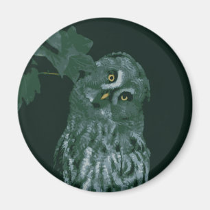Imán Búho Gris Grande