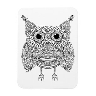 Imán Búho lindo del Doodle
