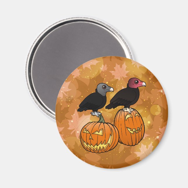 Imán ¡Buitres celebran Halloween! (Anverso/Reverso)