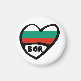 Imán Bulgaria Código de país Corazón de bandera, BGR