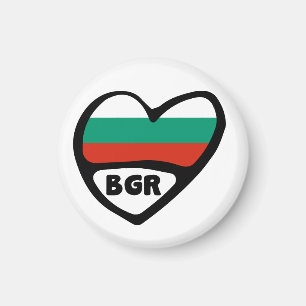 Imán Bulgaria Código de país Corazón de bandera, BGR