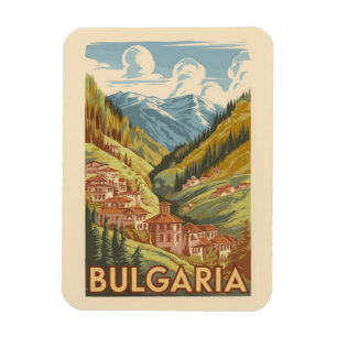 Imán Bulgaria Ilustracion pintoresco Viaje arte cosecha