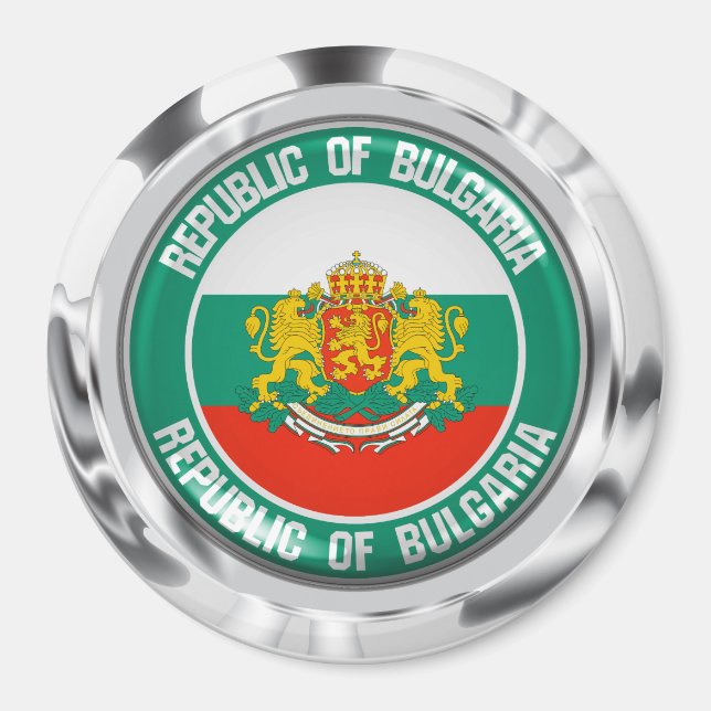 Imán Bulgaria redonda Emblem (Frente)