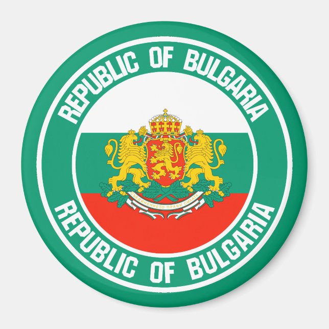 Imán Bulgaria redonda Emblem (Frente)
