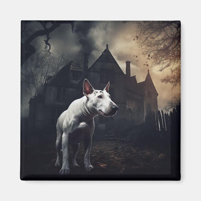 Imán Bull Terrier Halloween Aterrador (Frente)